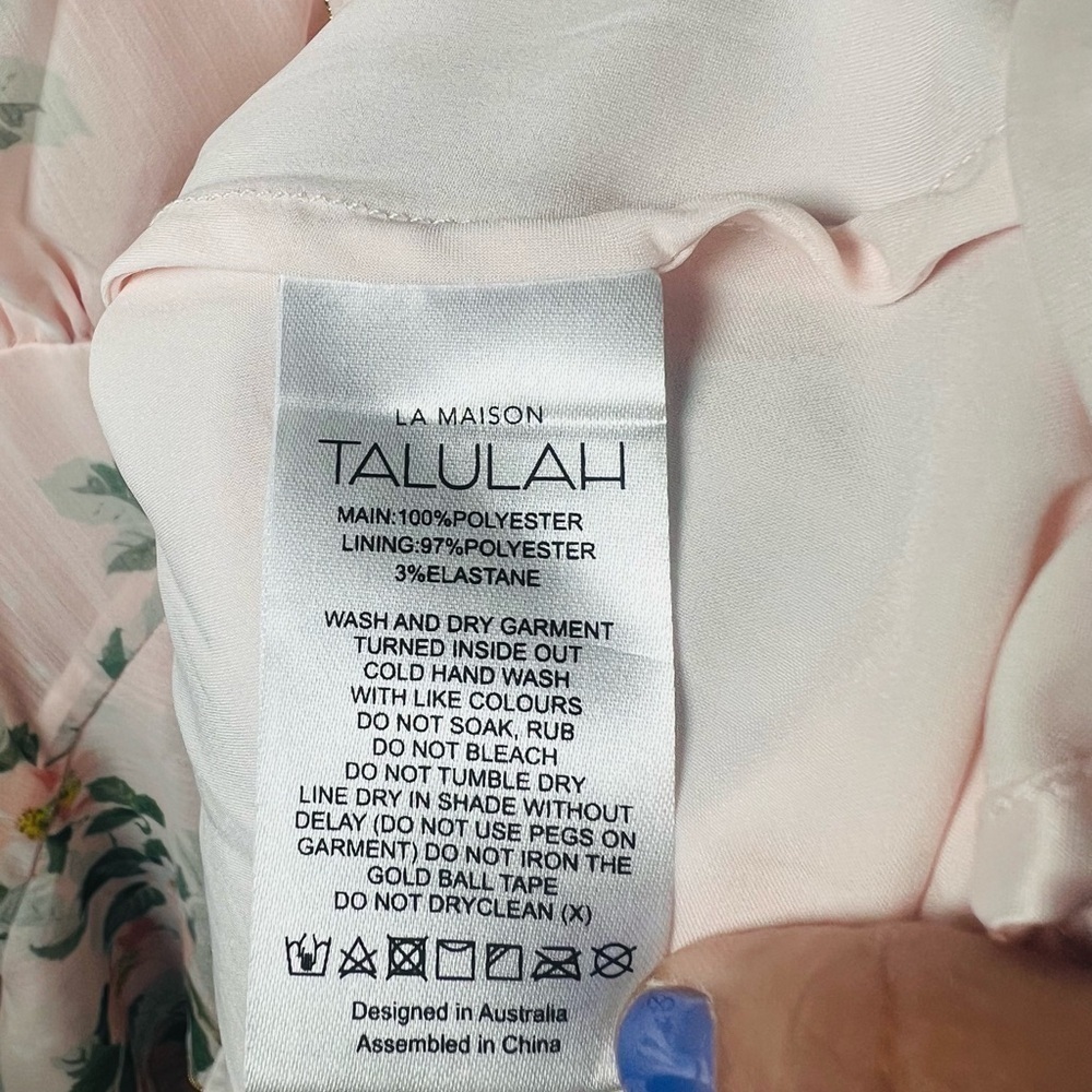 La Maison Talulah wild Thyme pastel pink floral mini dress M - Picture 7 of 12